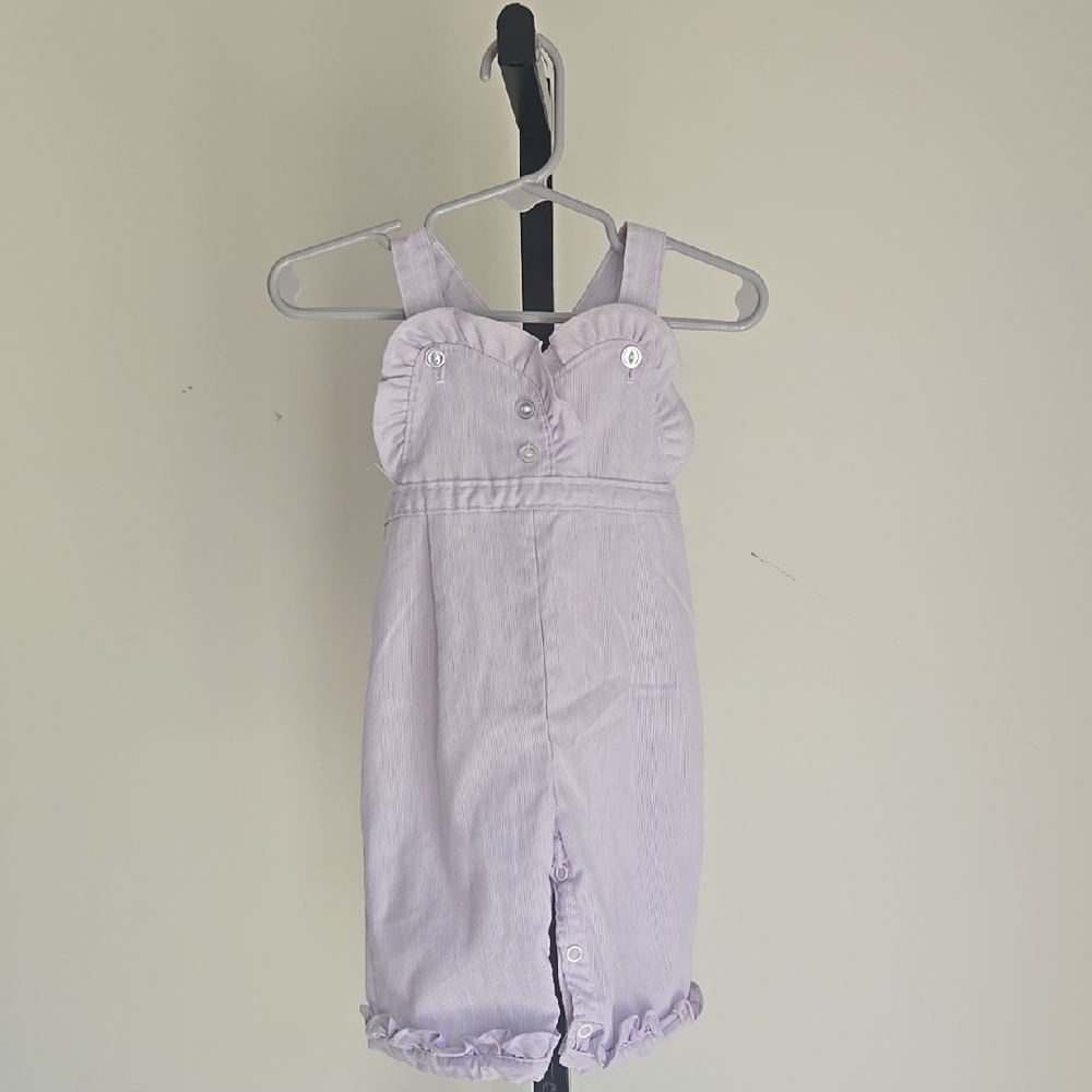 Vintage 1980's Carter's Light Lilac Striped Girls' Jumper Size:6 Months